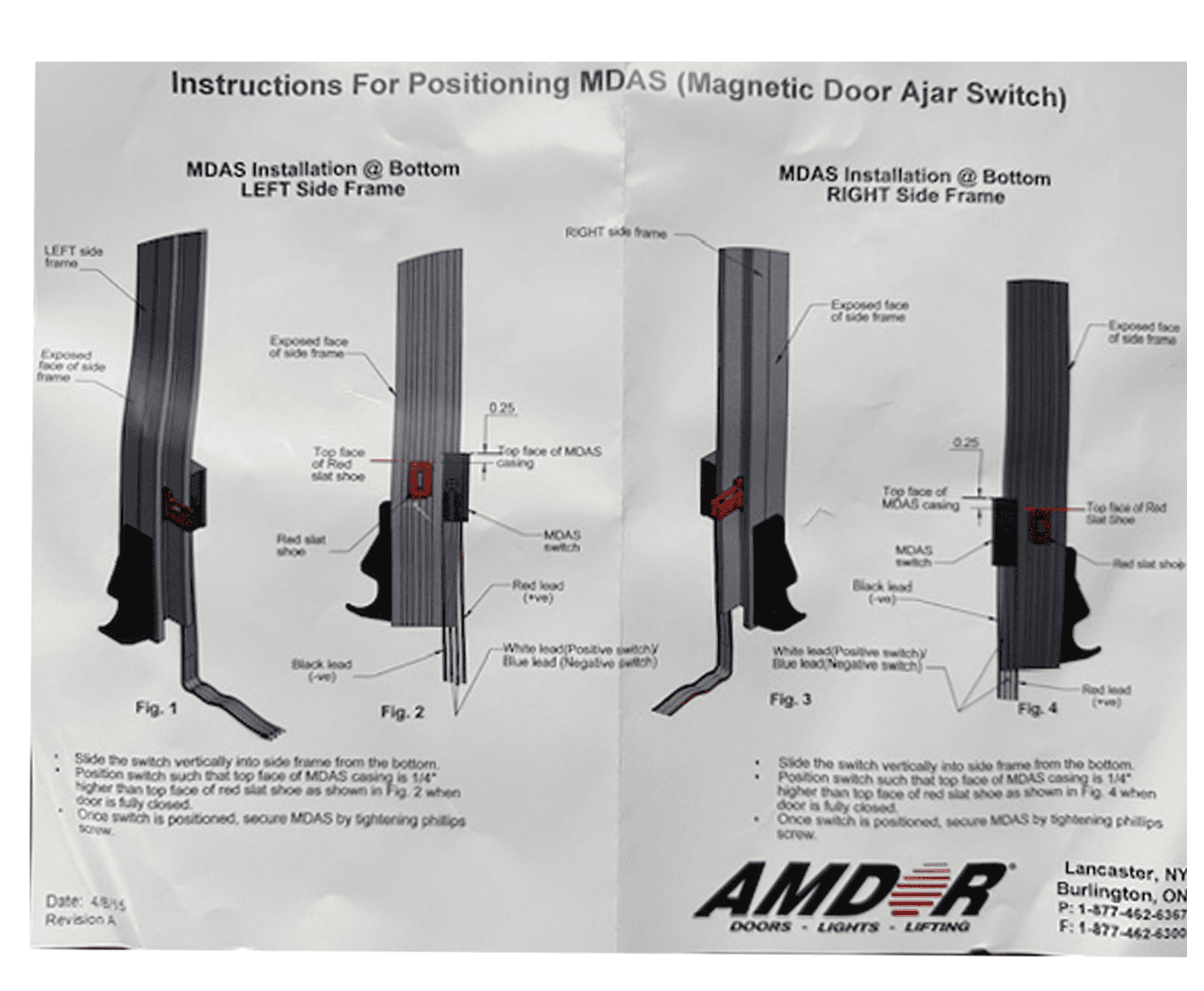 Amdor, 12V Postive Magnetic Door Ajar Switch Assy (White Wire), AY-5110