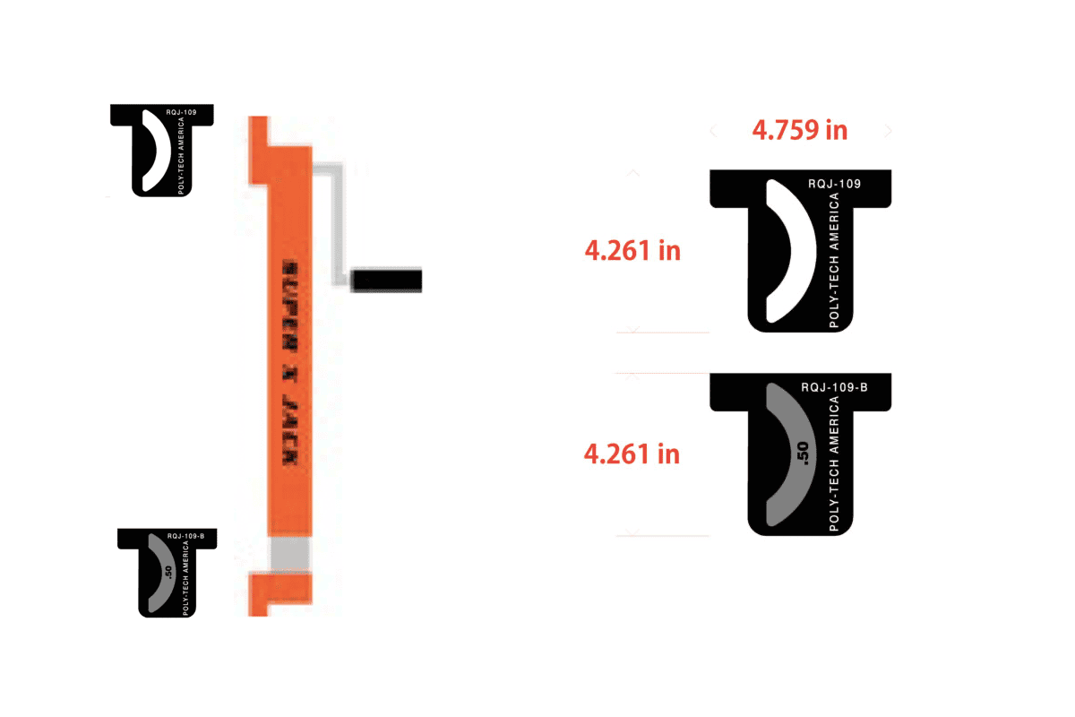 Res-Q-Jack, Super-X Strut and Jack Mount, RQJ-0002-00 (RQJ-102), RQJ-0008-00 (RQJ-108), RQJ-0009-00 RQJ-109