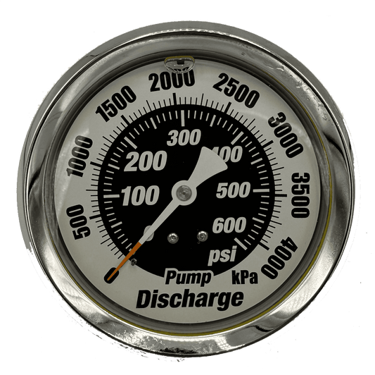4" Innovative Controls Pressure Gauge, Pump Discharge, 0-600 PSI-KPA, Dual Read, PSI/KPA