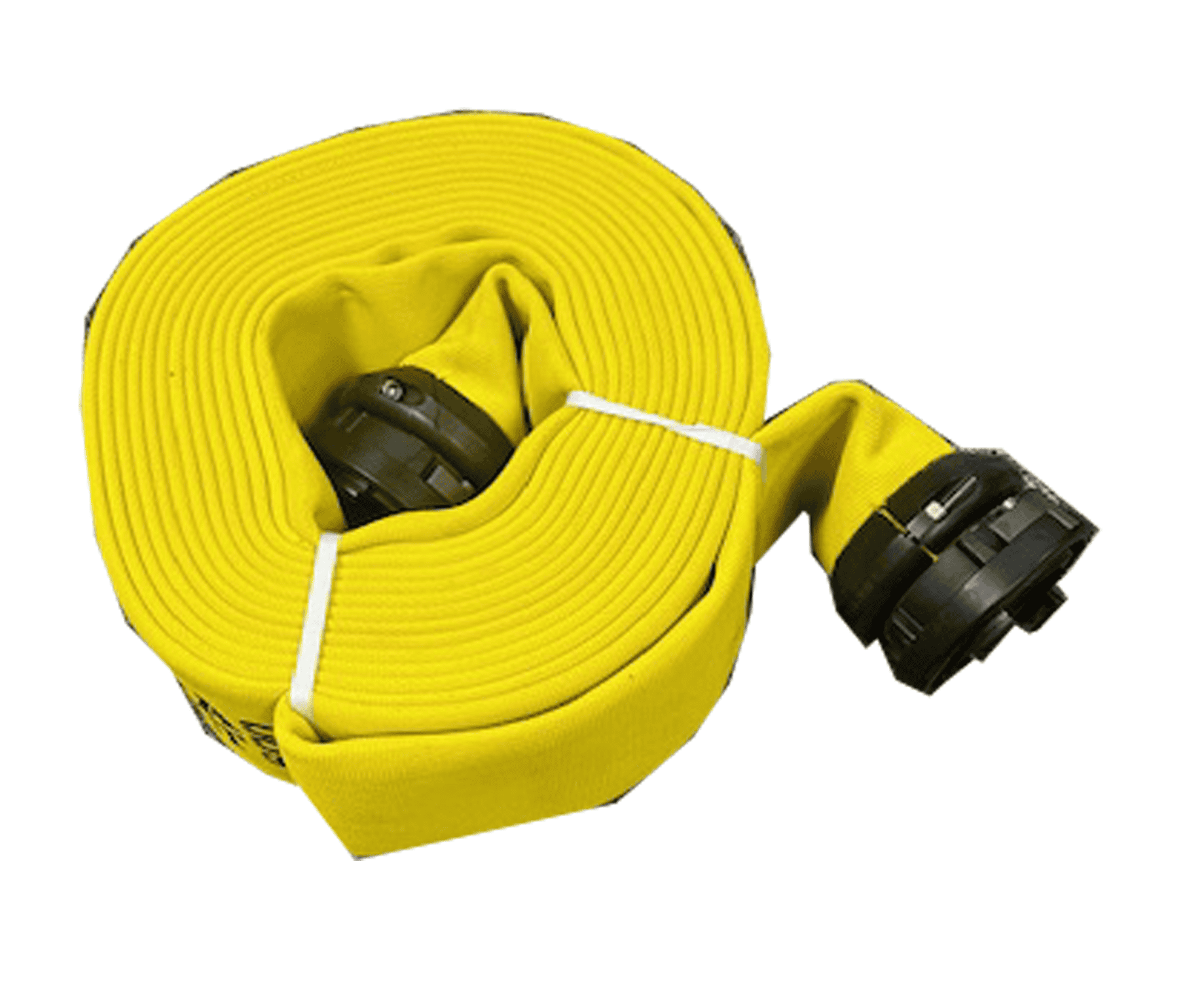 North American Fire Hose, Dura-Built 600 LDH, Ultra Shield Coated, 4" Storz x 50ft, Yellow, DB4X50YRS