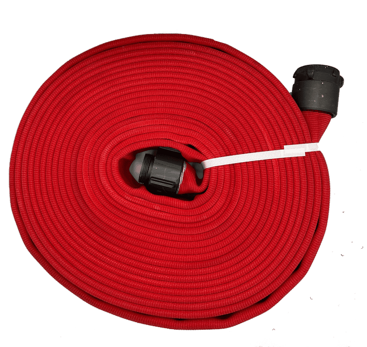 North American Fire Hose, Poly Tuff 800, Ultra Shield Coated, 1.75" NPSH x 50ft, Red, NPSH, PT175X50REI Threads