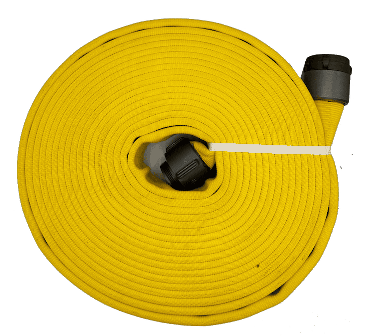North American Fire Hose, Poly Tuff 800, Ultra Shield Coated, 1.75" NPSH x 50ft, Yellow, NPSH Threads