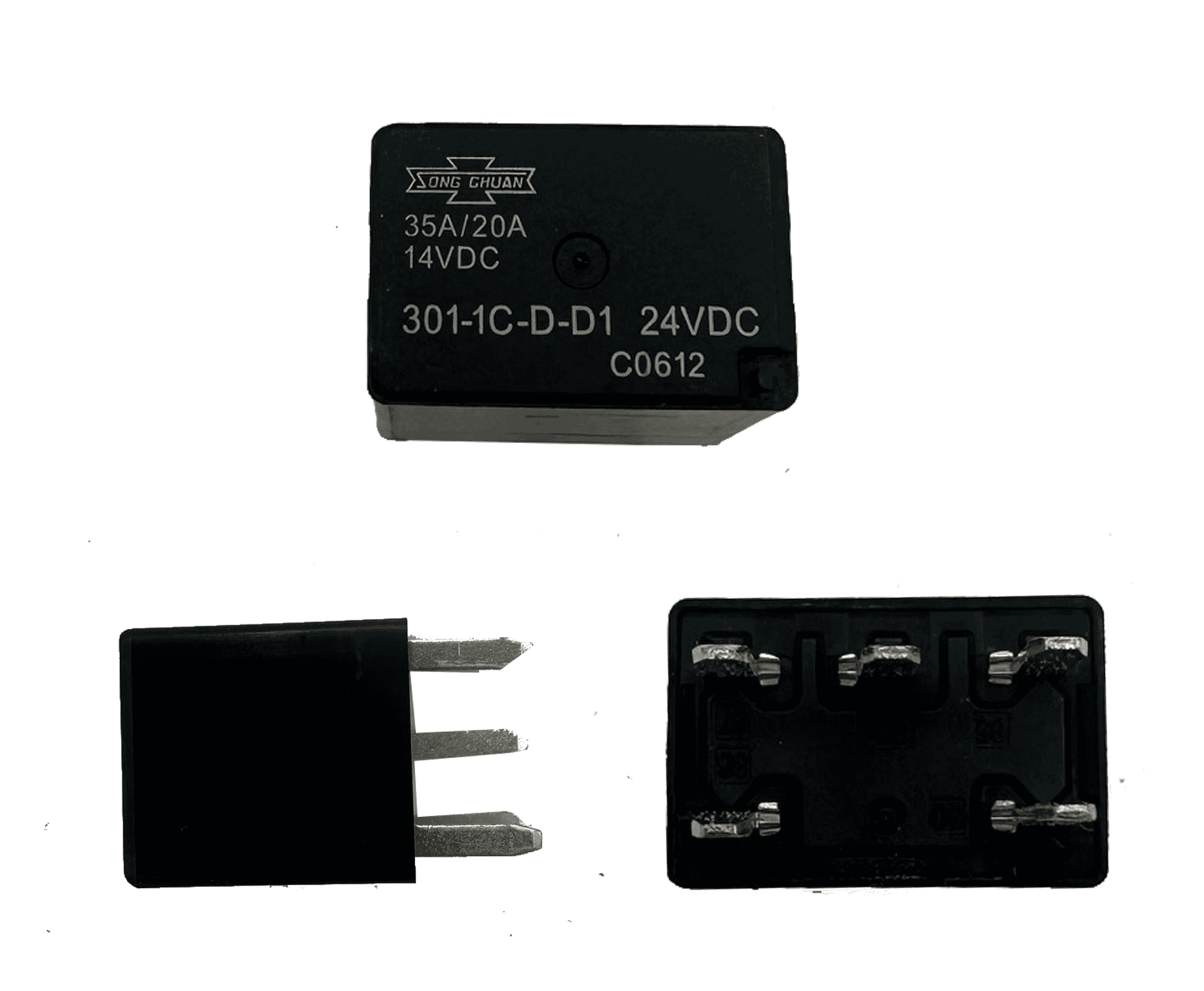 Song Chuan Relay, 301-1C-D-D1 -24VDC, 35A/20A, 14 VDC