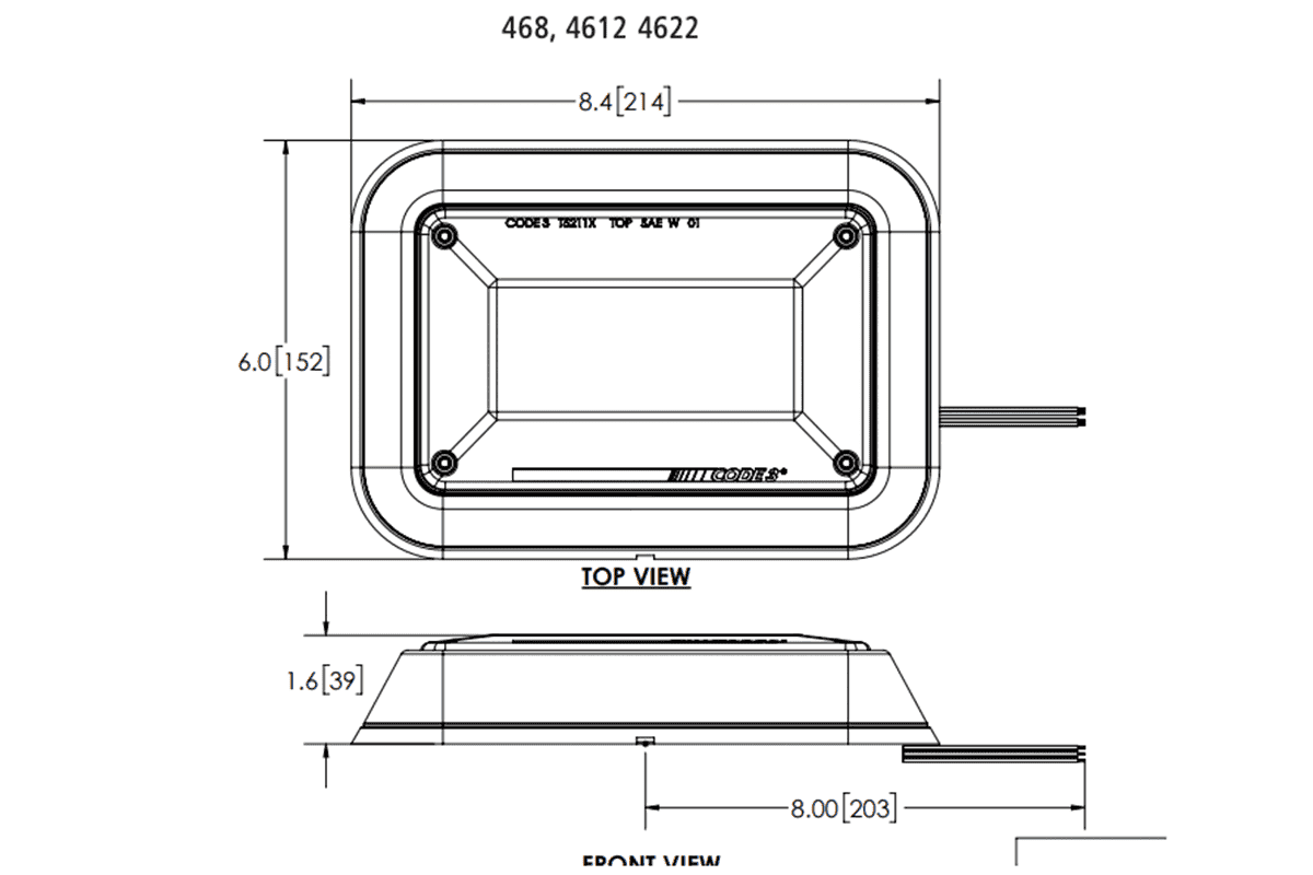 Code 3, PRIZM II Perimeter Light, Model 4622, 22 LED