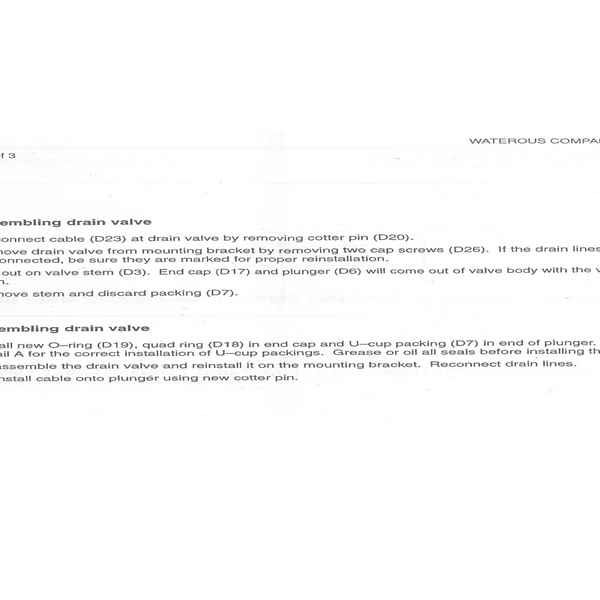 Waterous, Drain Valve Repair Kit, 514-1