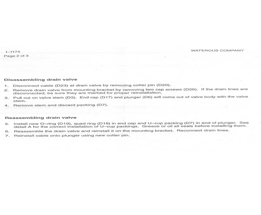 Waterous, Drain Valve Repair Kit, 514-1