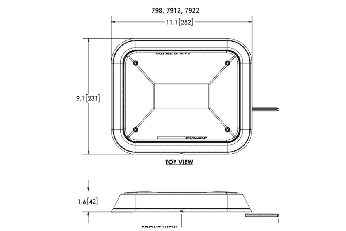 Code 3, PRIZM II Perimeter Light, Model 7912, 12 LED