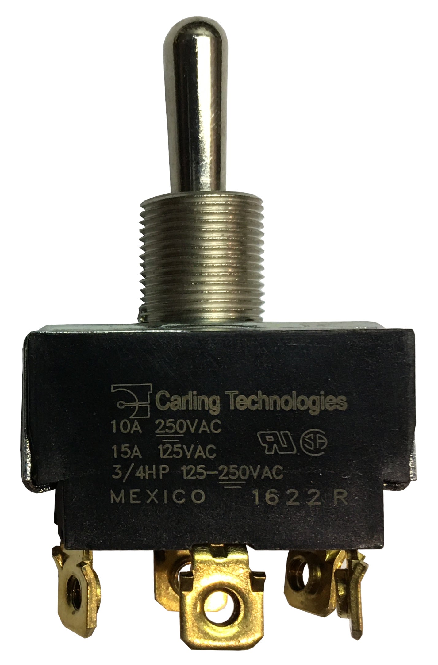 Carling Technologies 3-Position Toggle Switch: 6 Connections, DPDT, Screw Terminals Connection, Model 2GM54-73XG