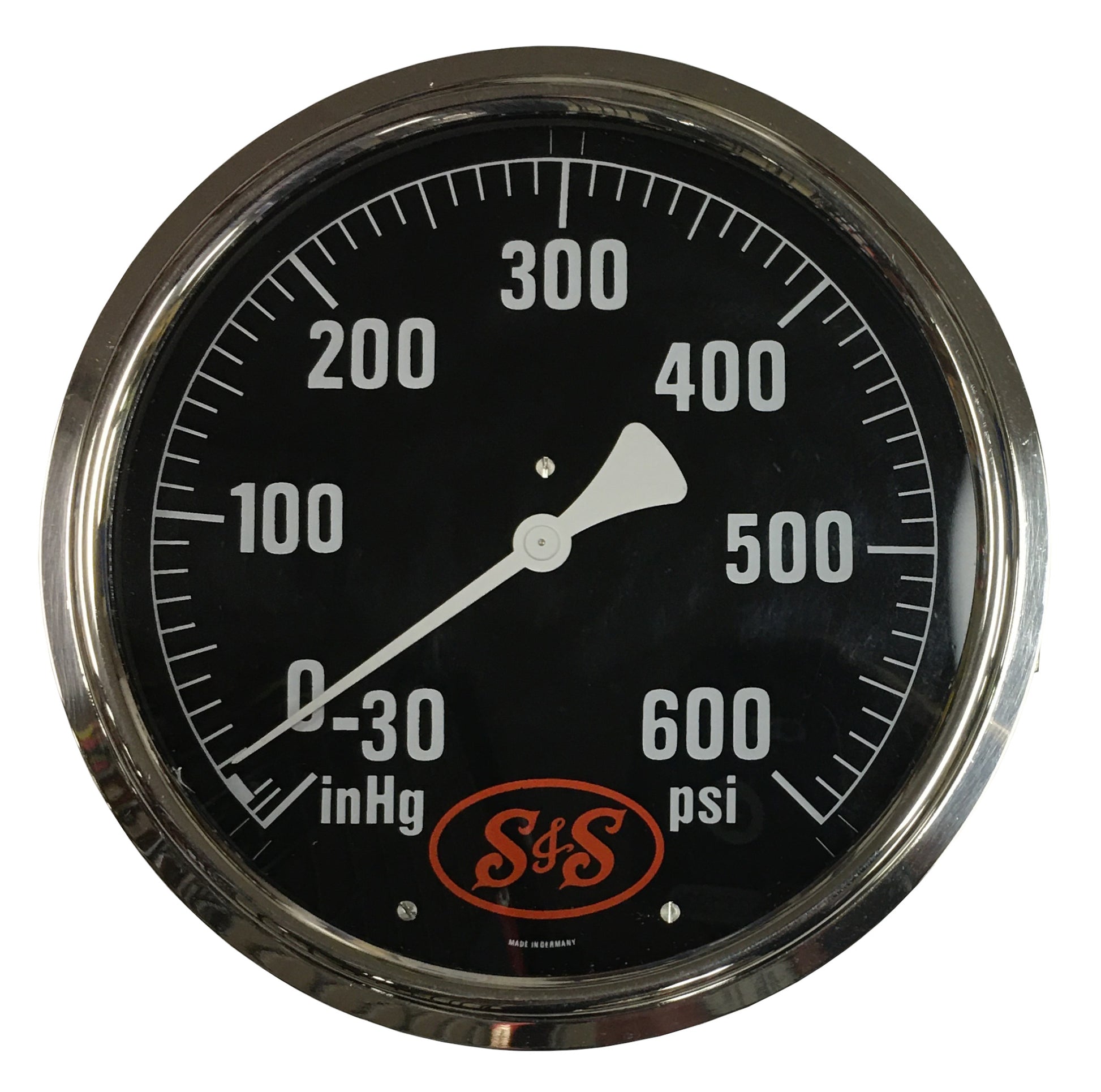 Pressure Gauge; -30"-0-600 psi, S&S
