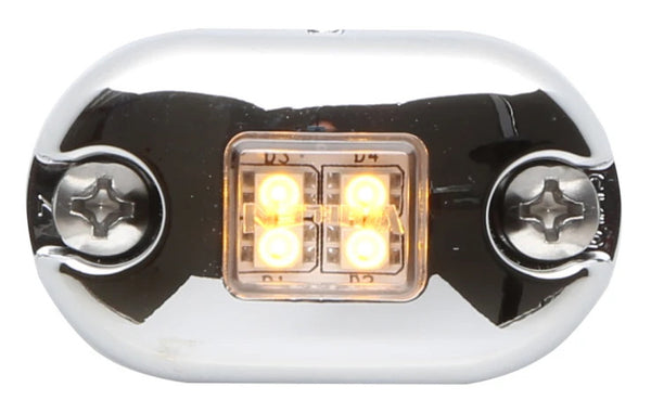 Whelen OS™ Series Square Marker/Clearance Lighthead; Amber LED, Clear Lens