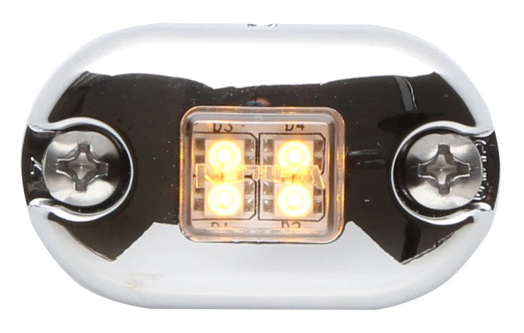 Whelen OS™ Series Square Marker/Clearance Lighthead; Amber LED, Clear Lens