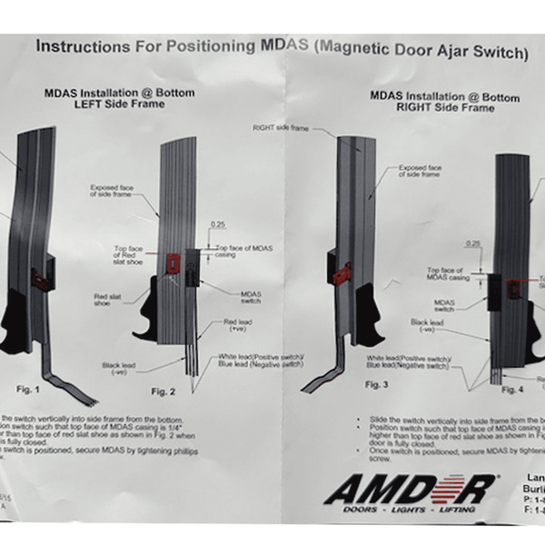 Amdor, 12V Postive Magnetic Door Ajar Switch Assy (White Wire), AY-5110