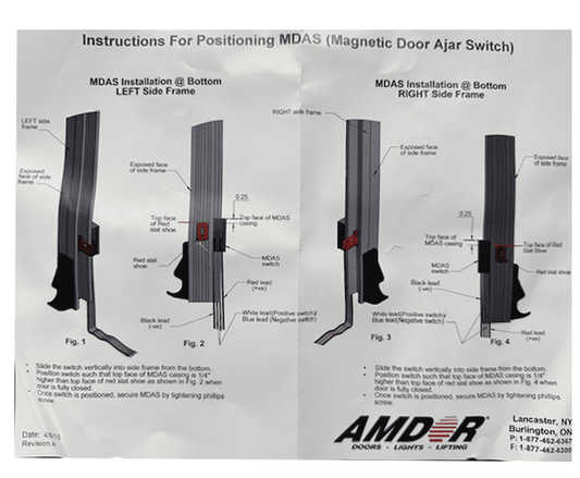 Amdor, 12V Postive Magnetic Door Ajar Switch Assy (White Wire), AY-5110