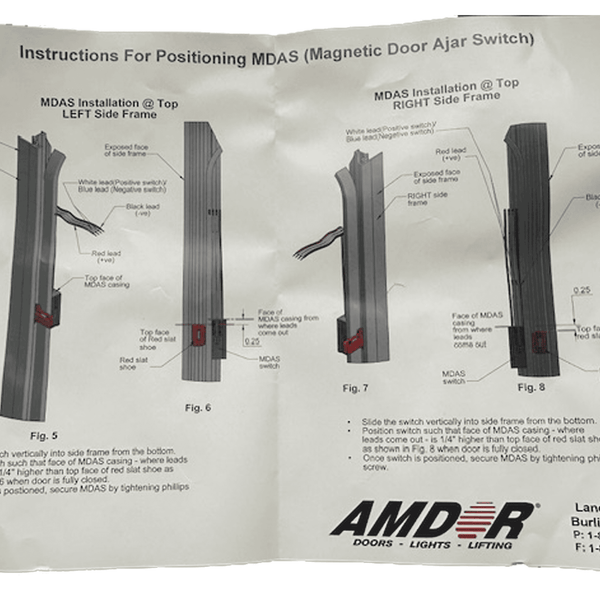 Amdor, 12V Postive Magnetic Door Ajar Switch Assy (White Wire), AY-5110