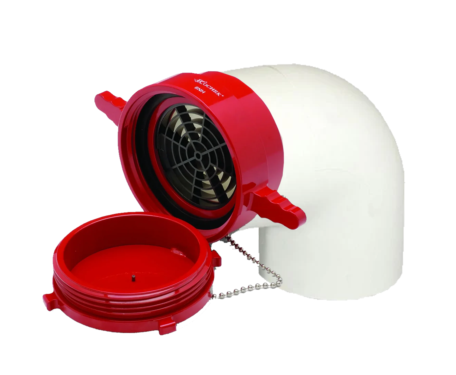 DHF 6" PVC F Dry Hydrant Adapter W/ Plug & 90° PVC Elbow