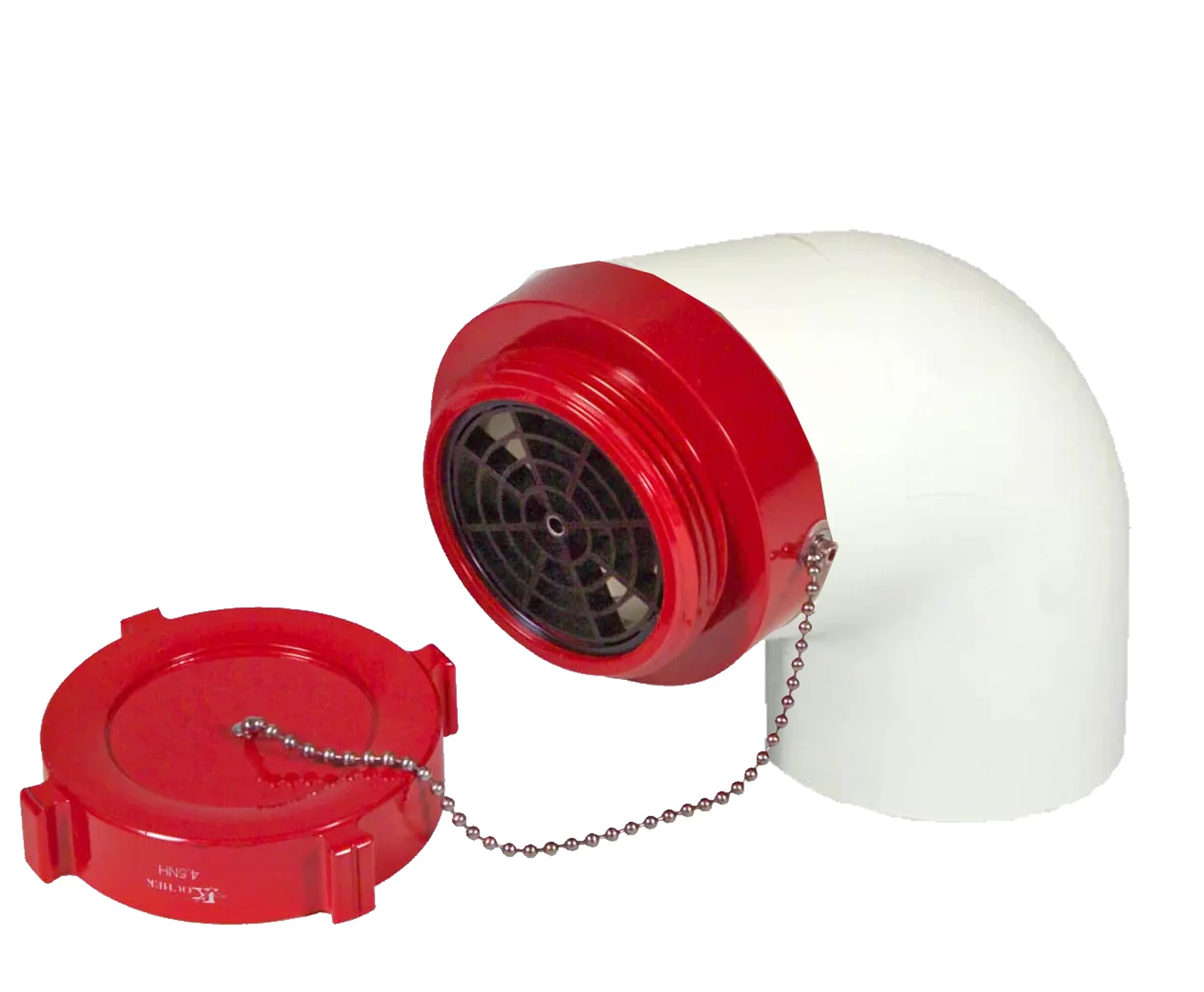 DHM 6" PVC M Dry Hydrant W/ Cap & 90 Degree PVC Elbow,