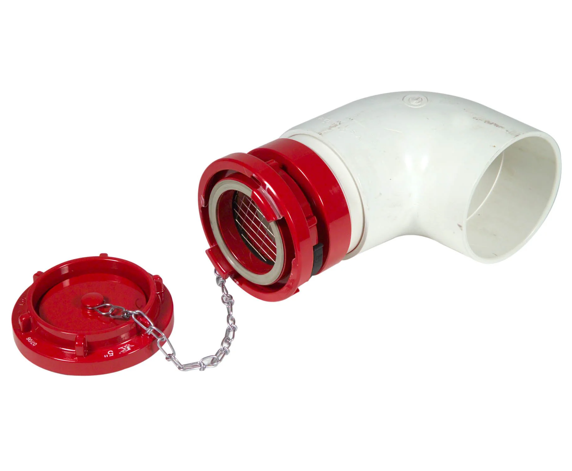 DHS 6" PVC Stz Dry Hydrant Adapter W/ Cap & 90° PVC Elbow