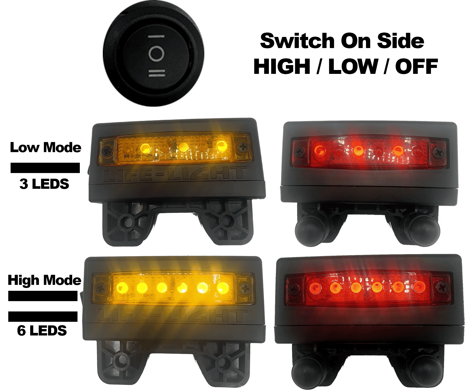 Life-Light Sign Safety Beacon, Red/Amber LED