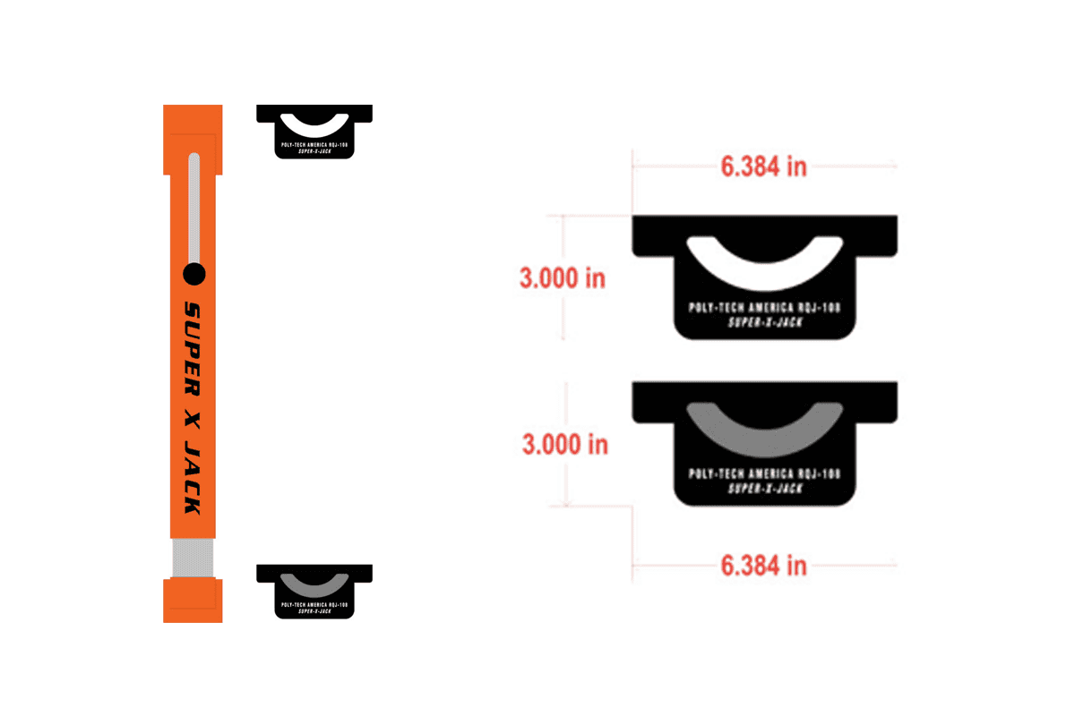 Res-Q-Jack, Super-X Strut and Jack Mount, RQJ-0002-00 (RQJ-102), RQJ-0008-00 (RQJ-108), RQJ-0009-00 RQJ-109