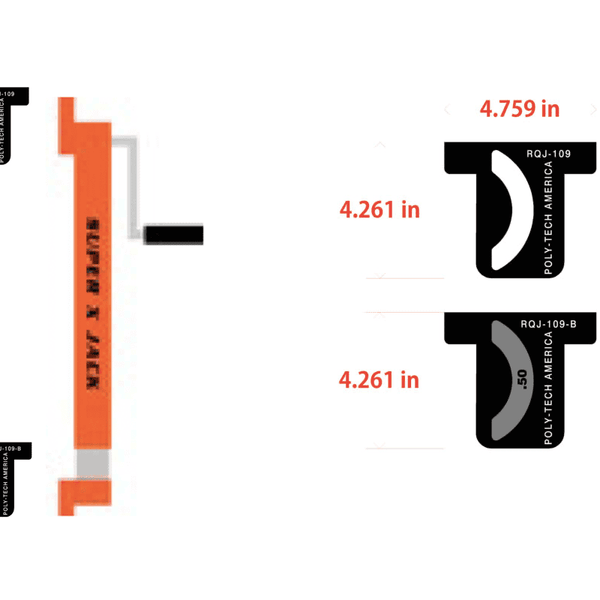 Res-Q-Jack, Super-X Strut and Jack Mount, RQJ-0002-00 (RQJ-102), RQJ-0008-00 (RQJ-108), RQJ-0009-00 RQJ-109