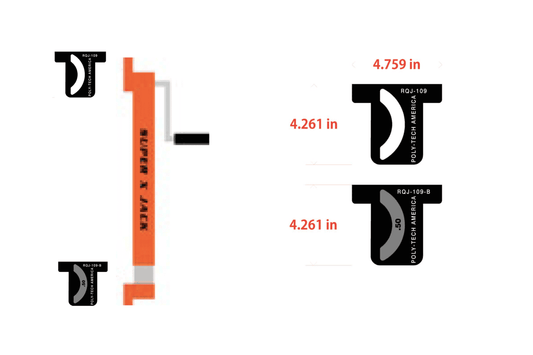 Res-Q-Jack, Super-X Strut and Jack Mount, RQJ-0002-00 (RQJ-102), RQJ-0008-00 (RQJ-108), RQJ-0009-00 RQJ-109