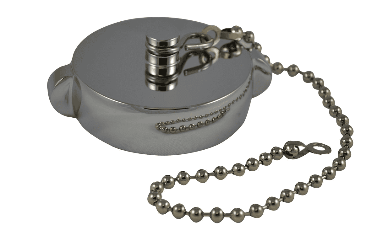 Threaded Caps, Rocker Lug, Chrome Plated with Chain, HCC28