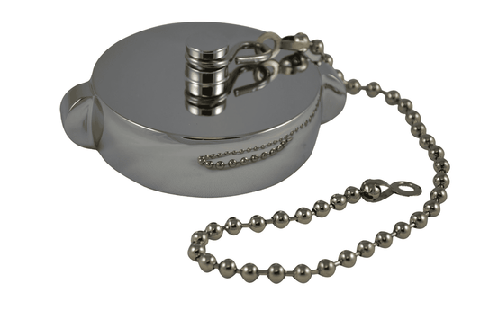 Threaded Caps, Rocker Lug, Chrome Plated with Chain, HCC28