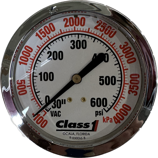 3.5" Class 1 Fire Service Pressure Gauges; Dual Read PSI/KPA