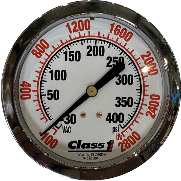 3.5" Class 1 Fire Service Pressure Gauges; Dual Read PSI/KPA