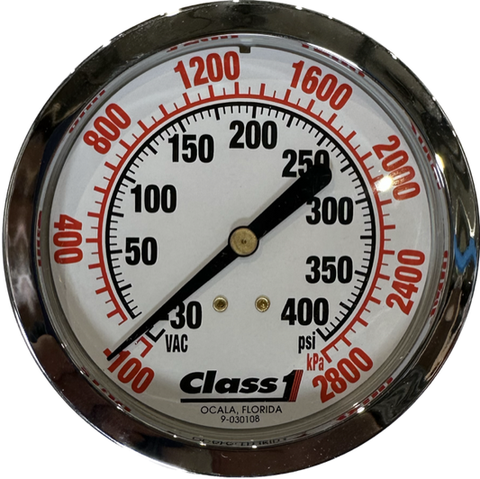 3.5" Class 1 Fire Service Pressure Gauges; Dual Read PSI/KPA