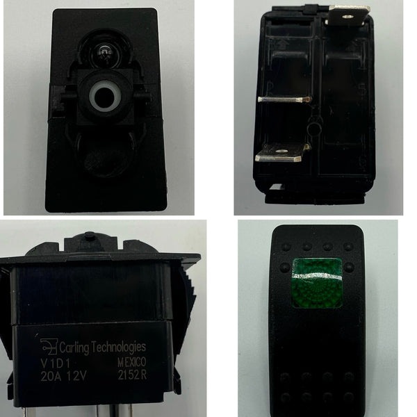 Carling Technologies, On/Off Two Position Switch with Incandescent Light - V1D1B60B-00000-000