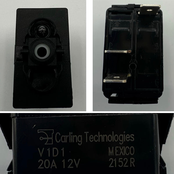 Carling Technologies, On/Off Two Position Switch with Incandescent Light - V1D1B60B-00000-000