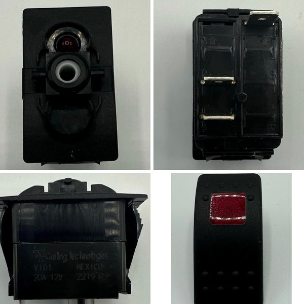 Carling Technologies, On/Off Two Position Switch with Red Light - V1D1BT0B-00000-00
