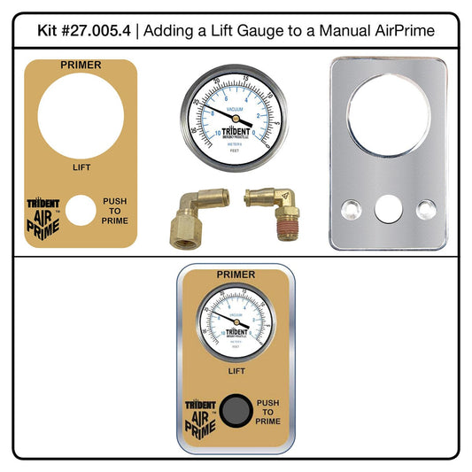 Trident  Air Primer Conversion Kit - Manual AirPrime System, Adding Lift Gauge to Panel Control- 27.005.4