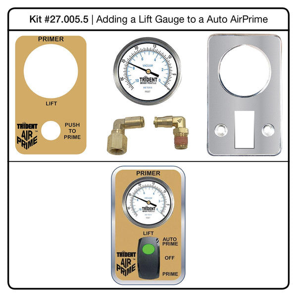 Trident  Air Primer Conversion Kit - Auto AirPrime System, Adding Lift Gauge to Panel Control - 27.005.5