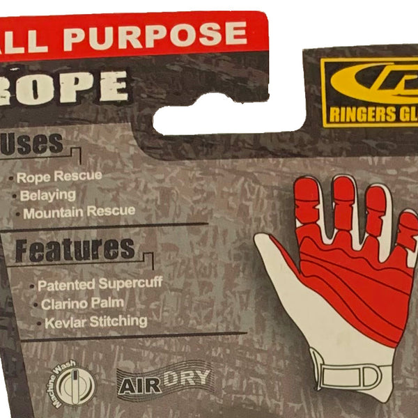 Ringers Gloves R-353 Rope Rescue Glove (Old Style), Black