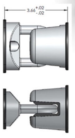 DH0016 - Door Grabber Assembly, Chrome Plated with Gaskets