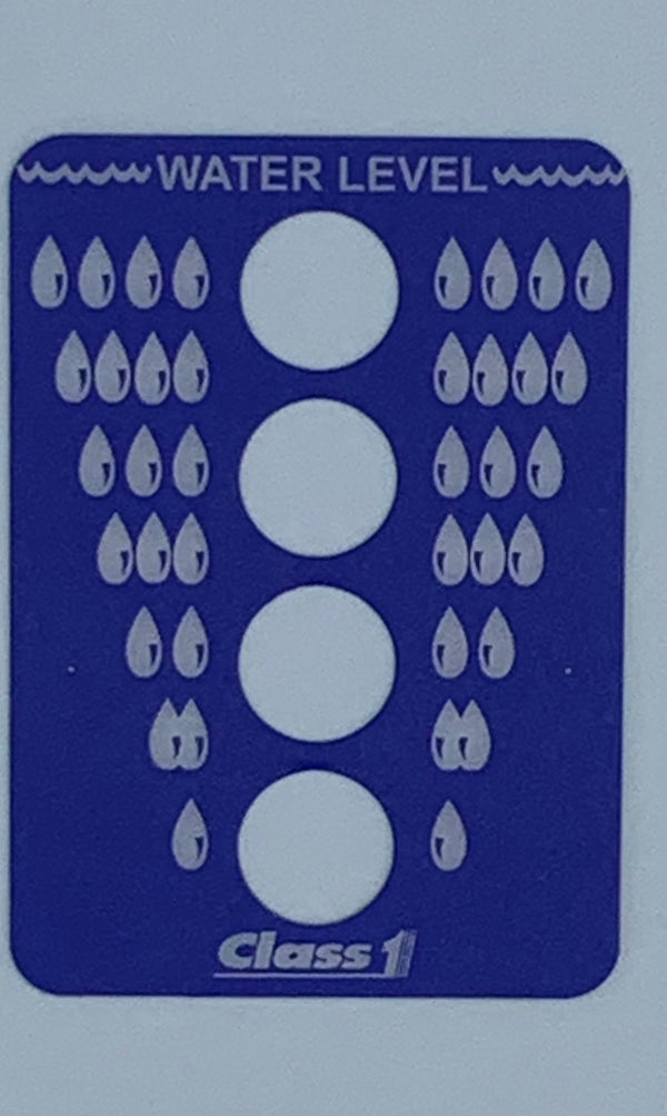 Old Class 1 Water/Foam Tank Level Label