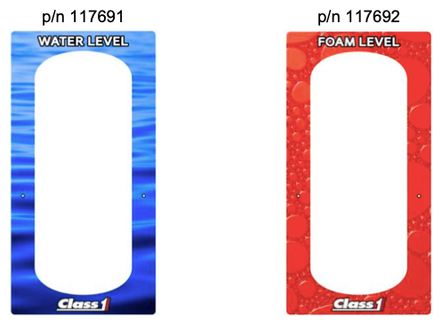 Water Tank or Foam Tank Level Label for a Class 1 ITL-40 Tank Level Gauge