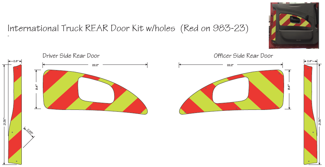 Inside Door Chevron Panel Kit for Commercial Chassis